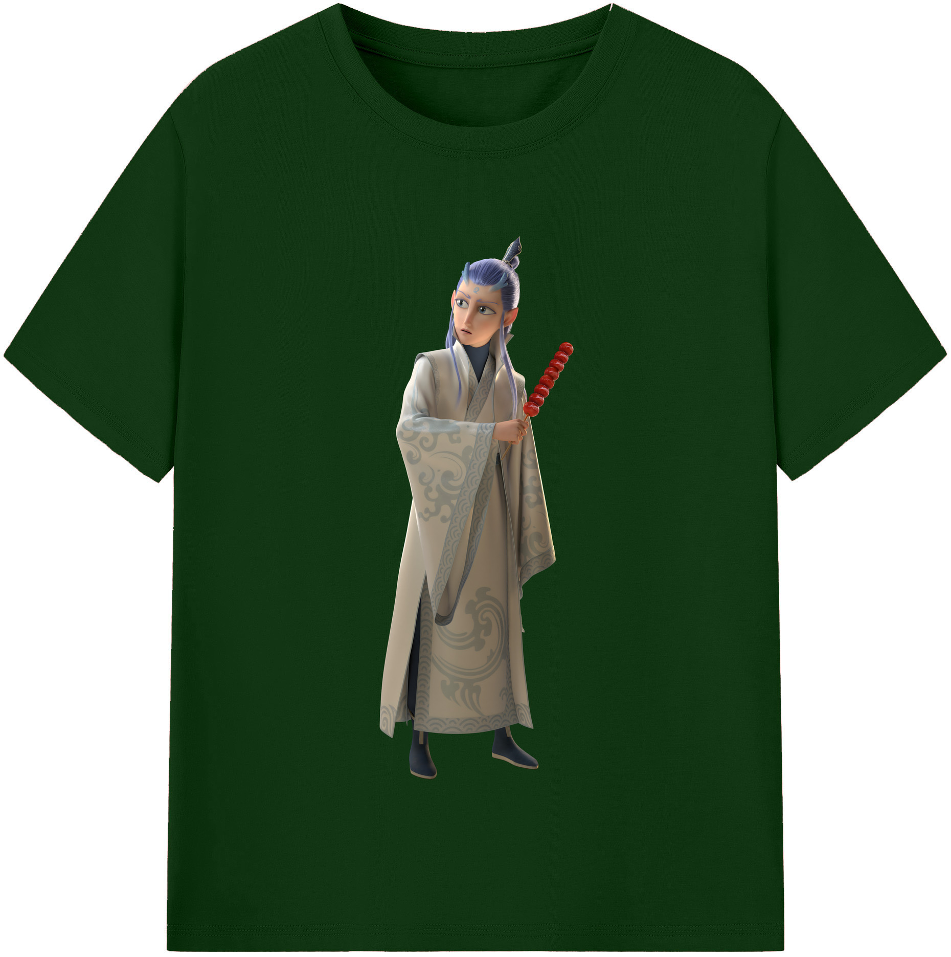 （画像用） Ne Zha 2 ナタ 魔童の大暴れ 綿100％半袖Tシャツ（フロントプリント）